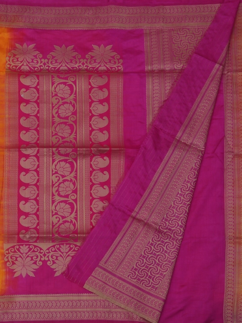 

Pothys Yellow & Pink Jute Silk Woven Design Saree