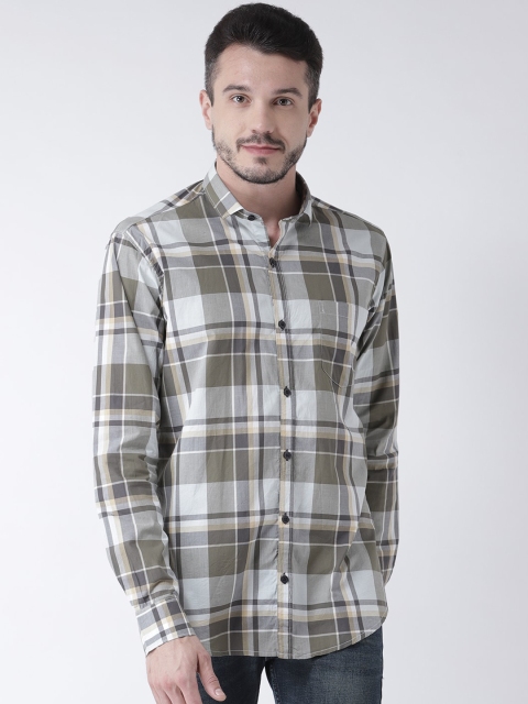 

Routeen Men Green & White Slim Fit Checked Casual Shirt