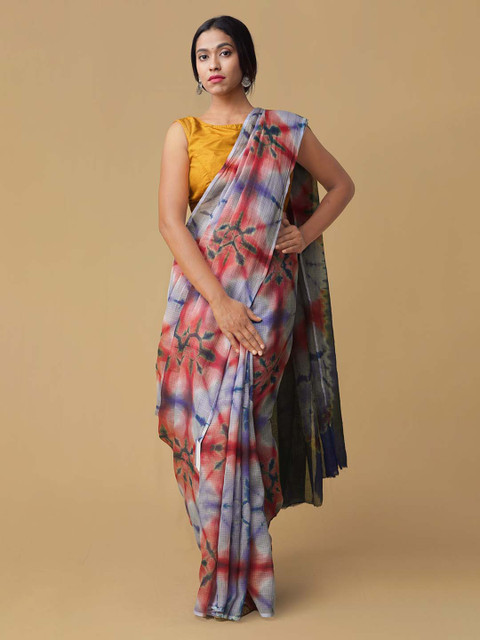 

Unnati Silks Multicoloured Pure Cotton Dyed Kota Saree, Multi