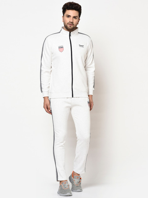 

Octave Men White Solid Track Suit