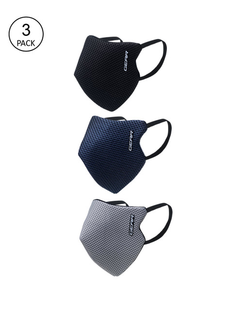 

Gear Unisex 3 Pcs Reusable 6-Ply Oxyvent G95 Outdoor Face Masks, Black