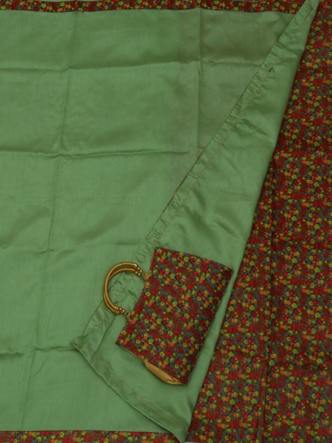 

Pothys Green Solid Jute Silk Saree