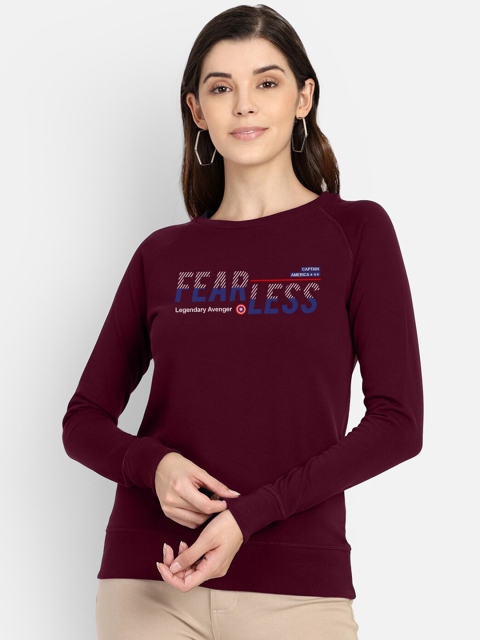 

Free Authority Women Burgundy Captain America Printed Sweatshirt