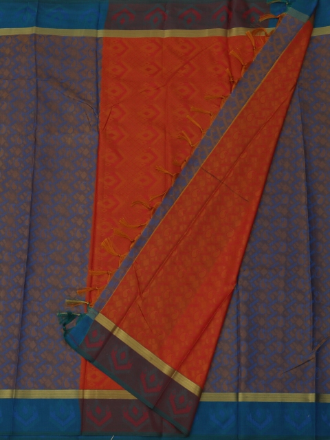 

Pothys Blue & Orange Art Silk Woven Design Saree