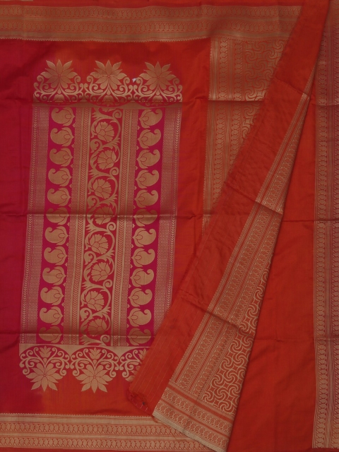 

Pothys Red Woven Design Jute Silk Saree