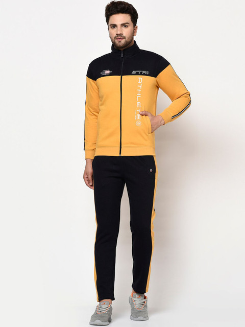 

Octave Men Yellow & Black Colourblocked Tracksuit
