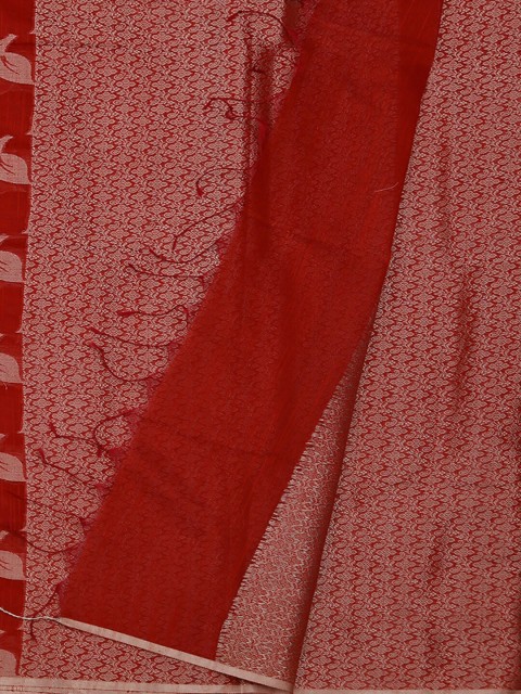 

Pothys Red Woven Design Cotton Blend Saree