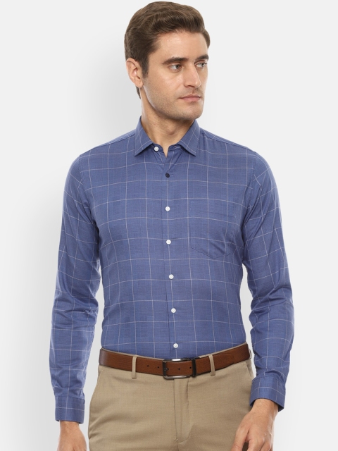 

Van Heusen Men Blue Slim Fit Checked Formal Shirt
