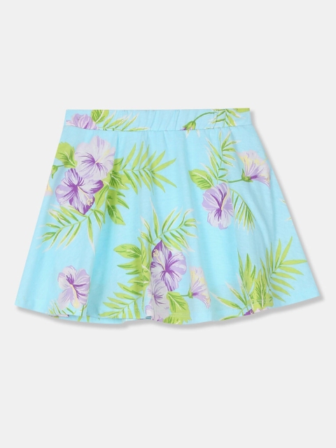 

The Childrens Place Toddler Girl Blue Floral Printed A-Line Skirt