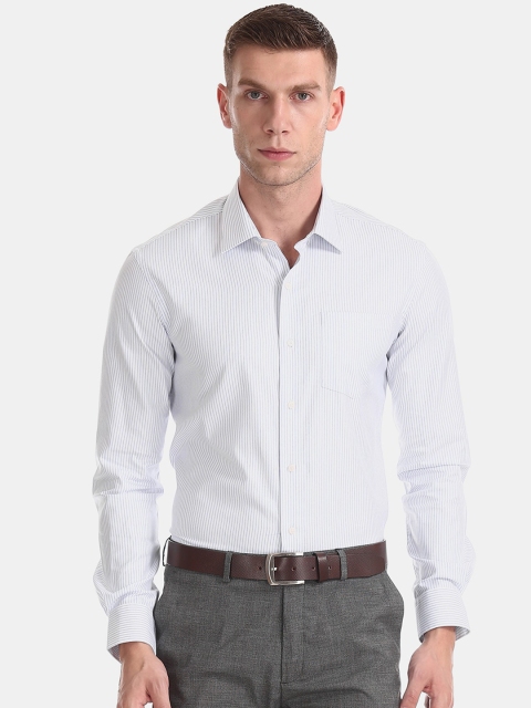 

Arrow Men White Slim Fit Striped Formal Shirt