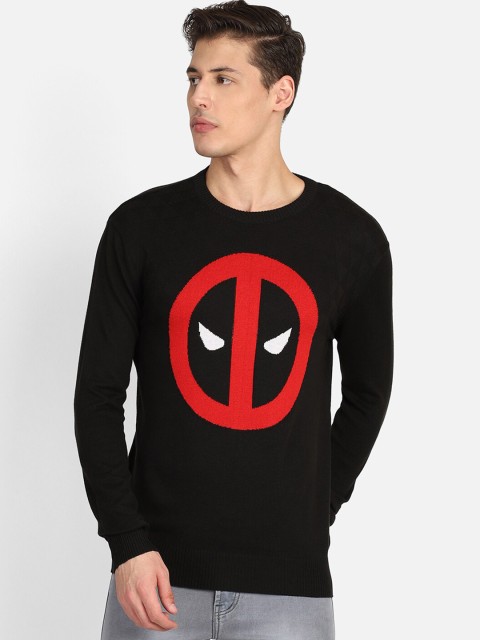 

Free Authority Men Black Deadpool Printed Pullover Sweater