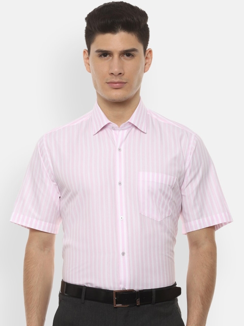 

Van Heusen Men Pink & White Regular Fit Striped Formal Shirt