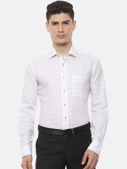

Van Heusen Men White & Grey Slim Fit Checked Formal Shirt