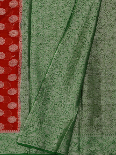 

Pothys Red & Green Supernet Woven Design Saree