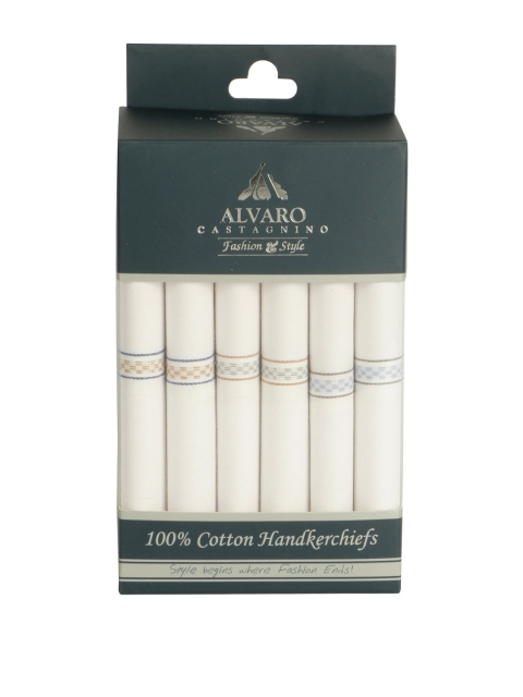 

Alvaro Castagnino Men Pack Of 6 White Solid Accessory Gift Set