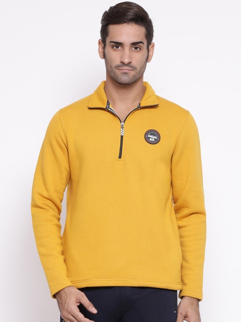

SWISS MILITARY Men Mustard Yellow Solid Sweatshirt