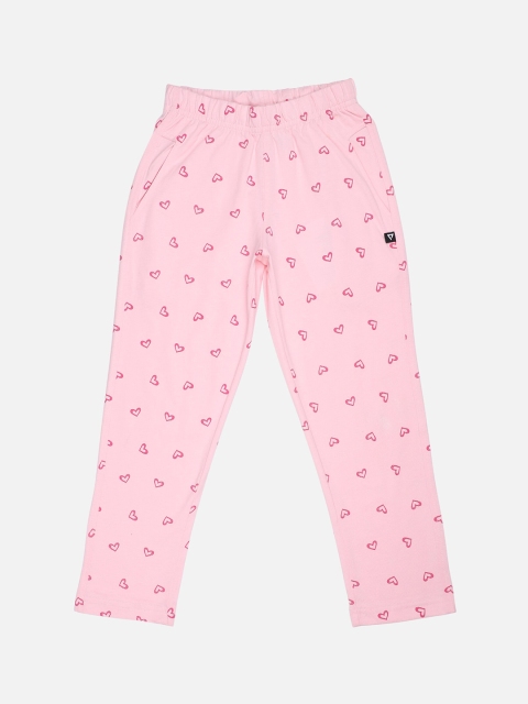 

PROTEENS Girls Pink Printed Straight Fit Track Pants