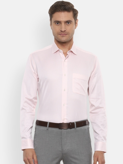 

Van Heusen Men Pink Regular Fit Self Design Formal Shirt