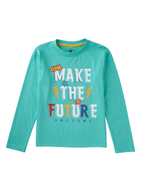

Cub McPaws Boys Sea Green Printed Round Neck T-shirt