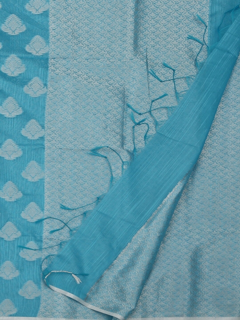 

Pothys Blue Woven Design Cotton Blend Saree