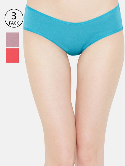 

Triumph Stretty Cotton 80 Medium Coverage Midi Brief - Pack of 3, Blue
