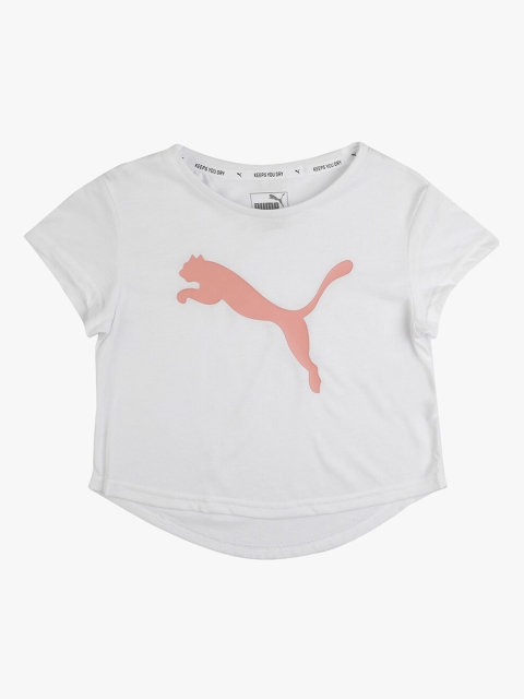 

Puma Girls White Printed Round-Neck T-shirt