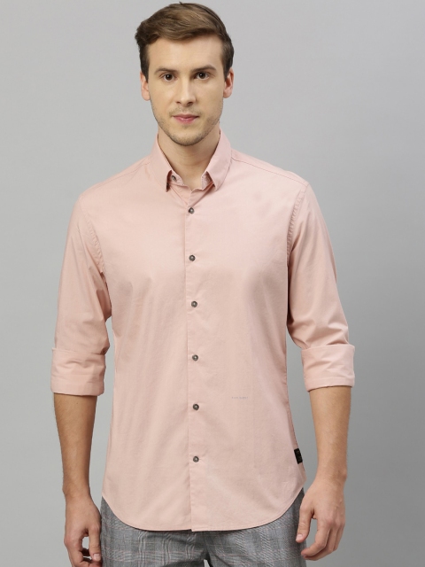 

RARE RABBIT Men Pink Tailored Fit Solid Casual Shirt
