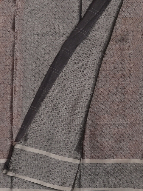 Pothys Orange & Grey Tissue Woven Design Saree