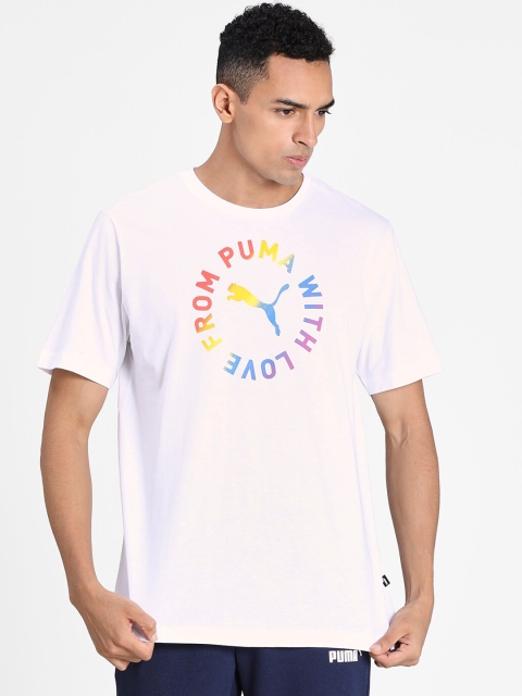 

Puma Men White Printed Round Neck PRIDE Graphic Tee