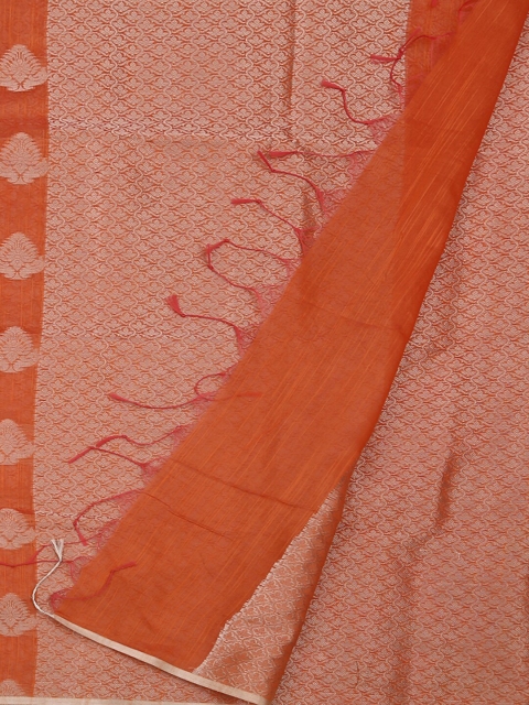 

Pothys Peach-Coloured Woven Design Cotton Blend Saree