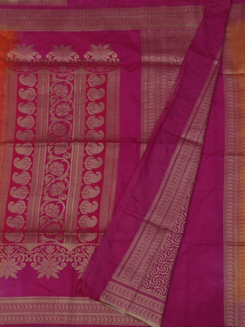 

Pothys Orange & Pink Jute Silk Woven Design Saree
