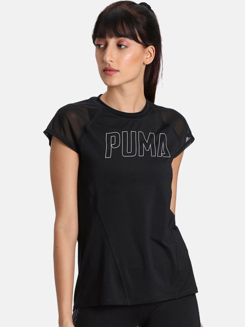 

Puma Women Black Printed Round Neck T-shirt