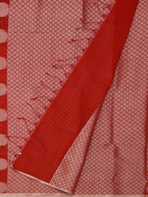 

Pothys Red Woven Design Cotton Blend Saree