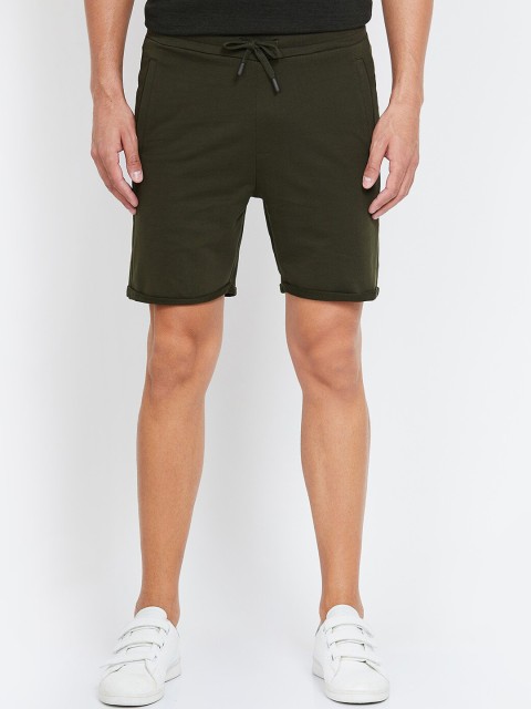 

Forca Men Olive Green Solid Slim Fit Sports Shorts
