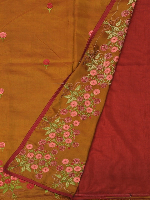 

Pothys Brown & Pink Art Silk Embroidered Saree