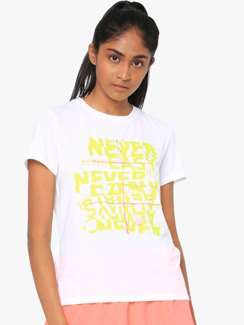 

Puma Women White & Yellow Be Bold Graphic Tee Printed Round Neck T-shirt