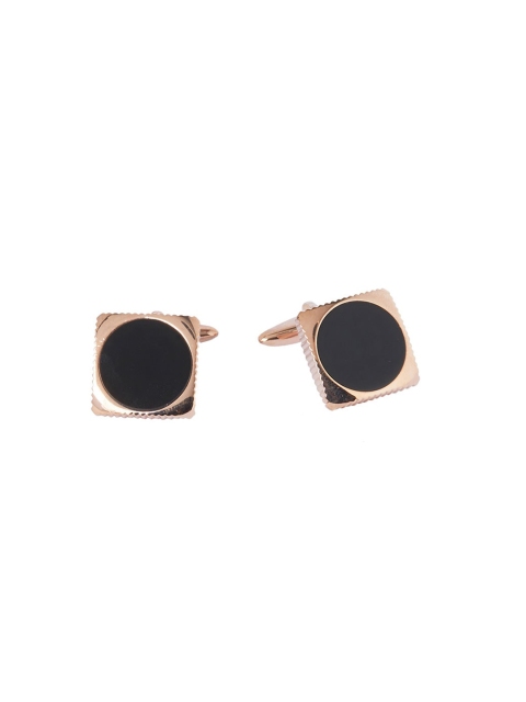 

shaze Black Square Center Dot Cufflinks