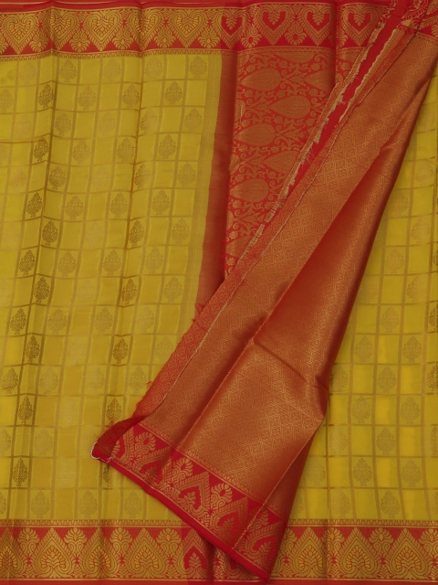 

Pothys Yellow & Red Jute Silk Woven Design Saree