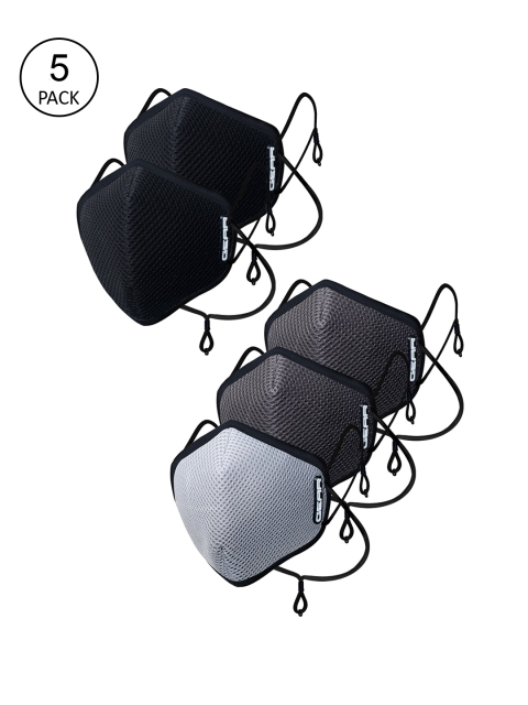 

Gear Unisex 5 Pcs Reusable 6-Ply Oxymax Plus G95 Outdoor Face Masks, Black