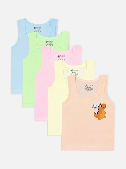 

YK Basics Kids Pack of 5 Printed Innerwear Vests MYK-VST-104-5_0 - 3 MTH, Yellow