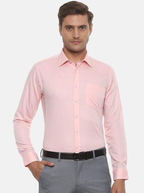 

Van Heusen Men Pink Slim Fit Self Design Formal Shirt