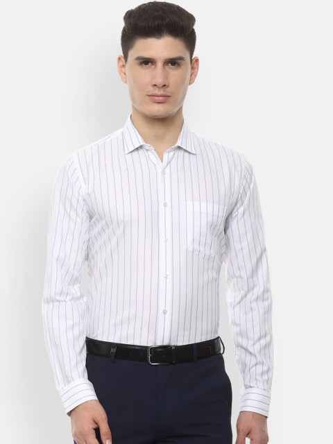 

Van Heusen Men White & Blue Slim Fit Striped Formal Shirt