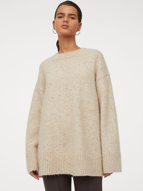 

H&M Women Beige Wool-Blend Jumper