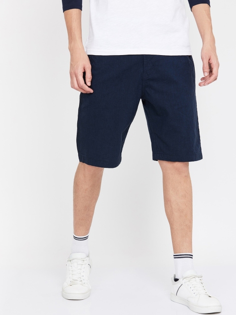 

UCLA Men Navy Blue Solid Regular Fit Sports Shorts