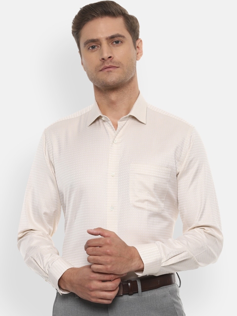

Van Heusen Men Beige Regular Fit Self Design Formal Shirt