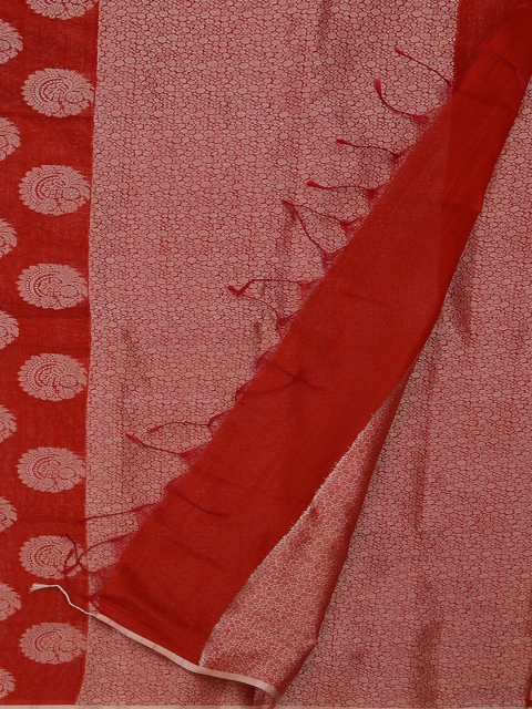 

Pothys Red Woven Design Cotton Blend Saree