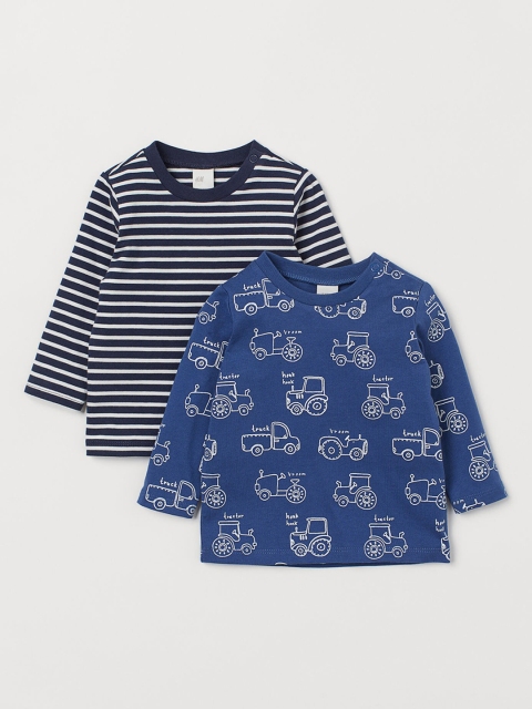 

H&M Boys Printed 2-Pack Jersey Tops, Black
