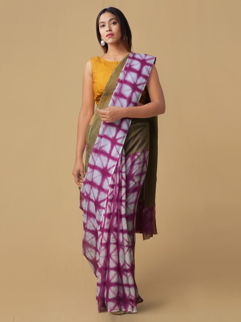 

Unnati Silks Mauve & Purple Pure Cotton Checked Kota Saree