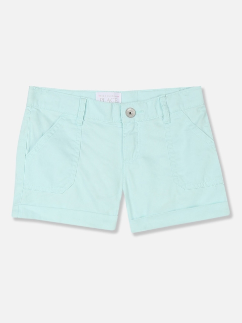 

The Childrens Place Girls Blue Solid Regular Shorts