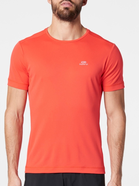 

Kalenji By Decathlon Men Red Solid Round Neck Running T-shirt